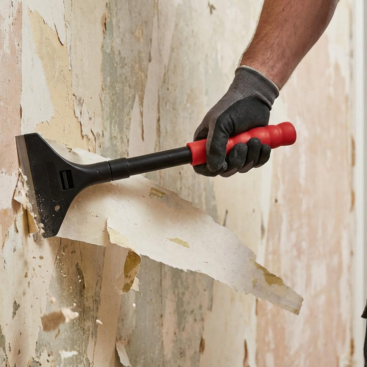 Green Home Farbschaber PREMIUM 30 cm Tapetenschaber [Schnellwechselvorrichtung] - 100 mm inkl. 5 Ers