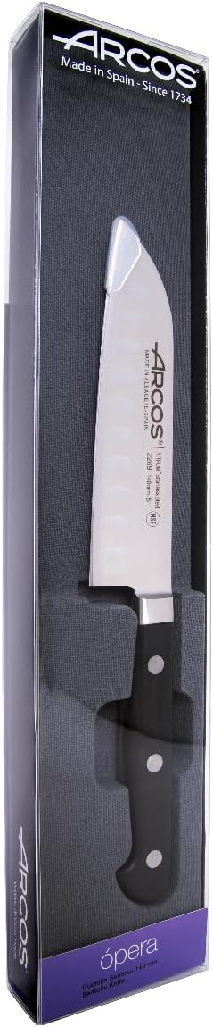 Arcos Opera - Santoku Messer - NITRUM geschmiedetem Edelstahl 140 mm - HandGriff POM Farbe Schwarz