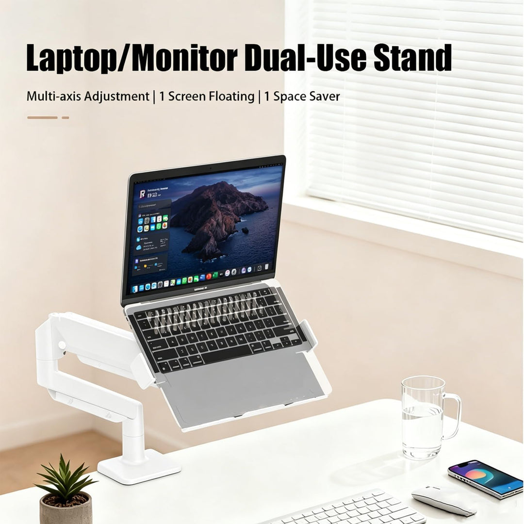 Laptop Arm,2-In-1 Monitorhalter Mit Laptopablage, Belastbar Bis 10 Kg,Verstellbarer Laptoparm,Kompat
