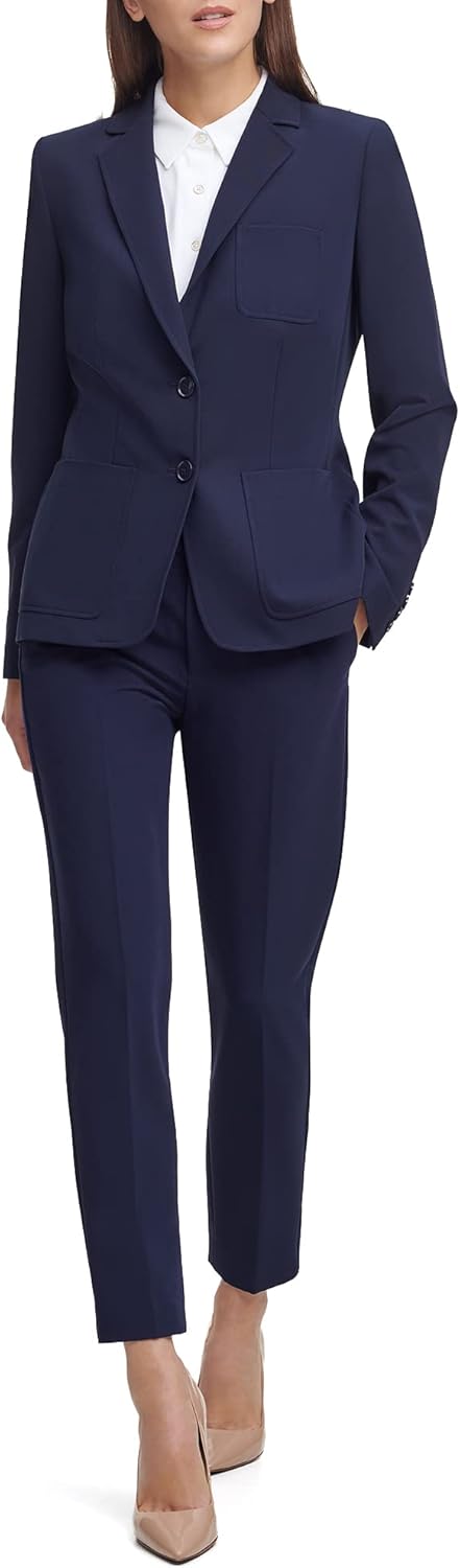 Tommy Hilfiger Damen Arbeitsjacke EIN-Knopf-Blazerjacken Blazer, Mitternacht/Ausflug, einfarbig (Mid