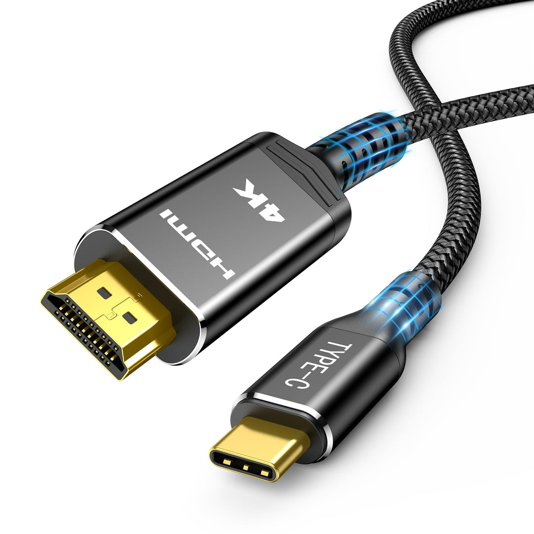 Highwings USB C auf HDMI Kabel 4K@60Hz 3Meter, USB C HDMI Kabel UHD Thunderbolt 3/4 Kompatibel für i