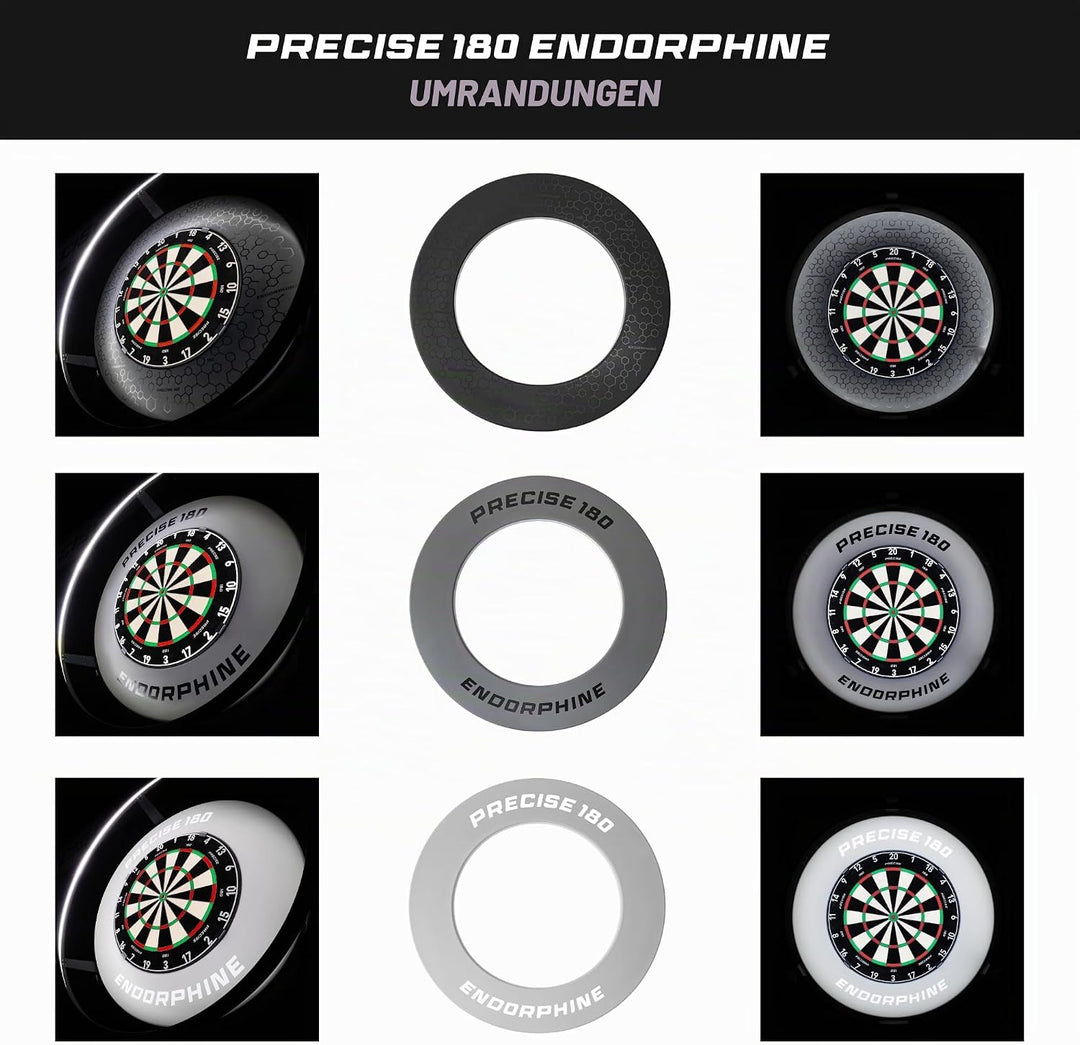 Dartboard Endorphine - Premium Dartboard mit One Piece Zahlenring - 18 Farben - Dartscheibe Nummernr