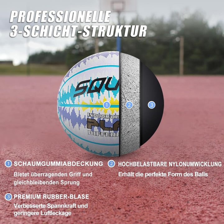 SQUAD Ultra Grip Basketball Grösse 7 (29,5") - Verbesserter Langlebiger Sprung für Outdoor-Spiel - T