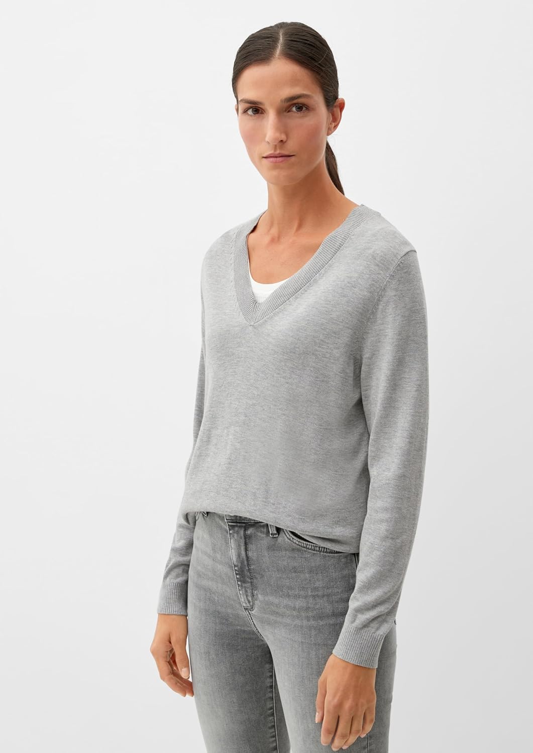 s.Oliver Feinstrickpullover aus Viskosemix, 9400 Grau
