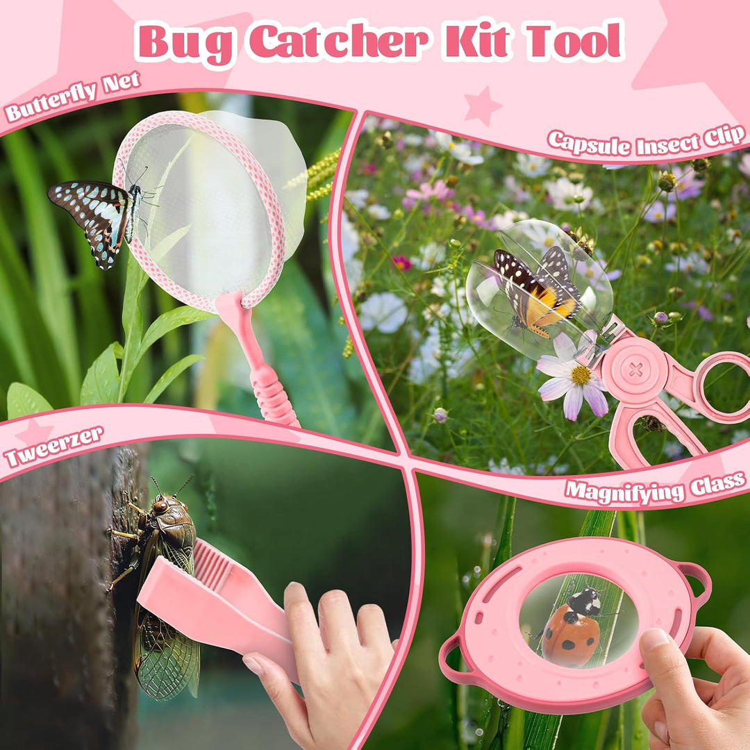 Forscherset für Kinder ab 4, Entdecker Set mit Insekten Beobachtungsbox, Lupenglas Kinder, Insektenf