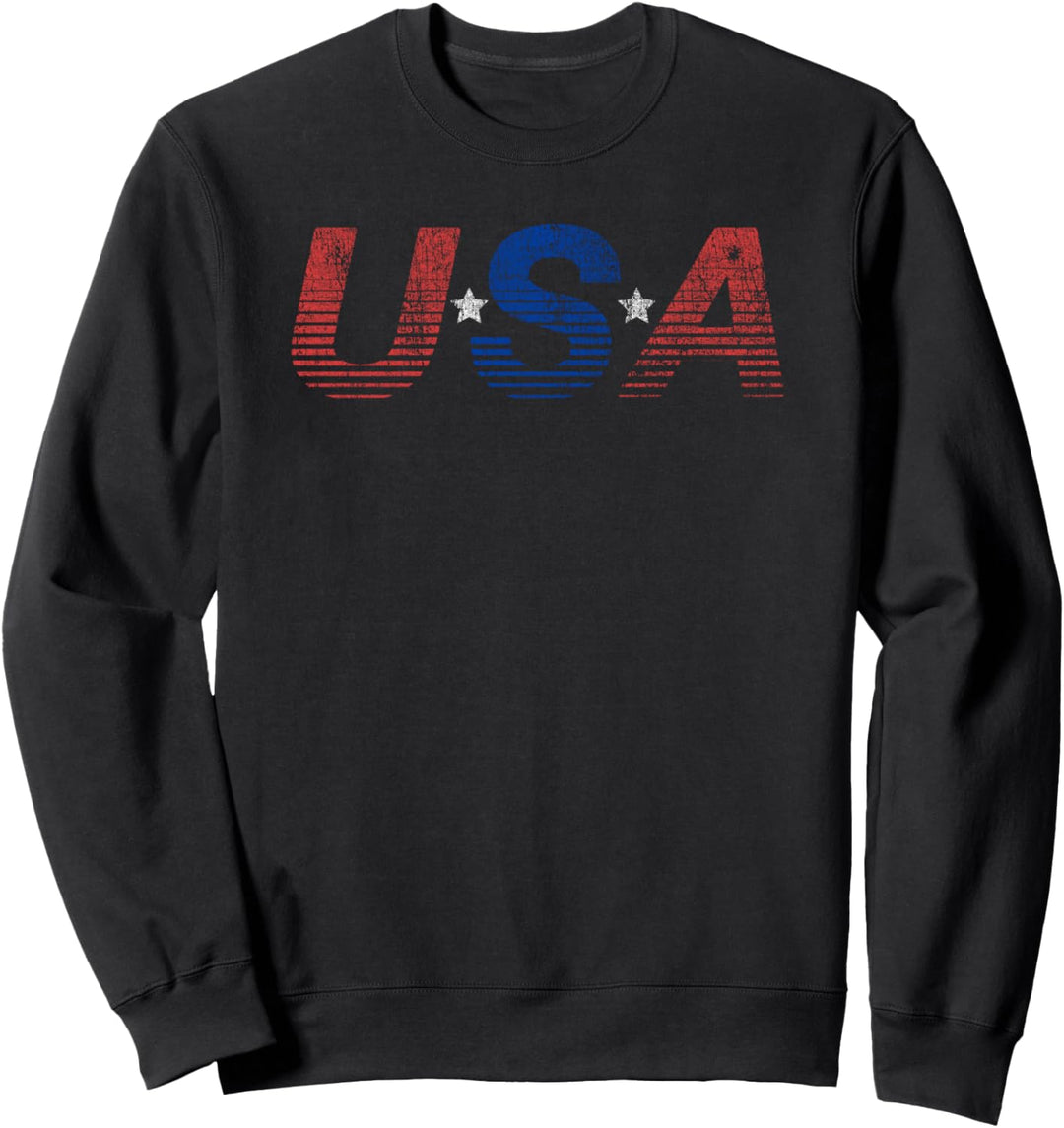 Trendy USA Gradient Colored Red White & Blue Sweatshirt