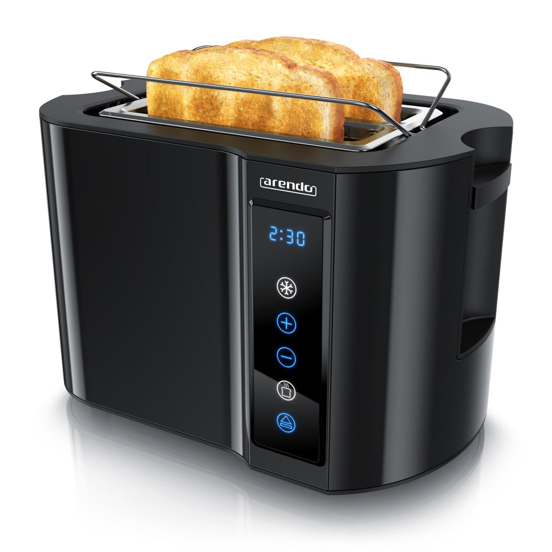 Arendo - Touch Toaster 2 Scheiben Edelstahl - Touchpanel - digital Display Restzeitanzeige - 800 W –