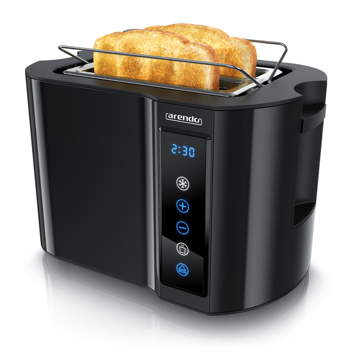 Arendo - Touch Toaster 2 Scheiben Edelstahl - Touchpanel - digital Display Restzeitanzeige - 800 W –