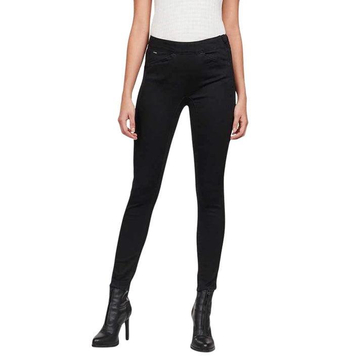 G-STAR Damen High Jegging Ankle Jeans 24W / 30L Schwarz (Jet Black Water Protected D14418-9142-a840)