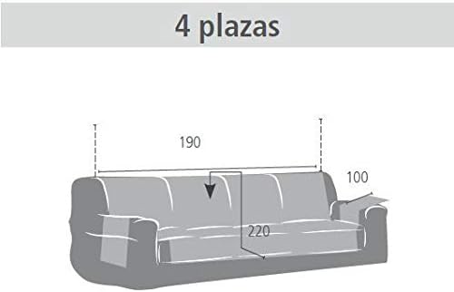 Eysa Sofa Überwurf 4 Sitzer Fb. 26-grau 29 x 7 x 37 cm F2431926, Grau