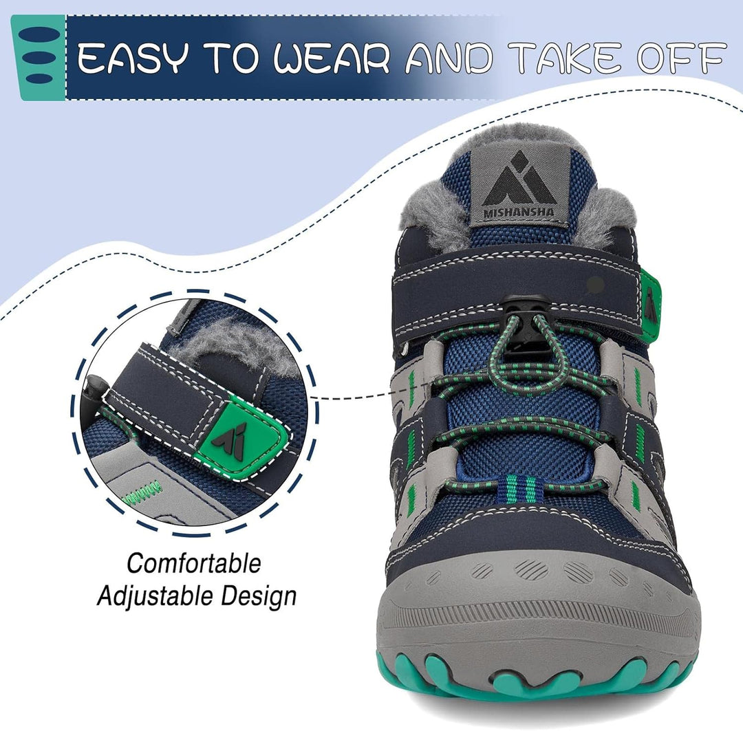 Mishansha Kinder Winterschuhe Warm Gefüttert Winterstiefel Jungen Mädchen Schneestiefel Outdoor ruts