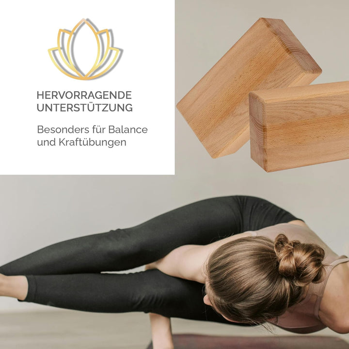 Yogablock Holzklötze für Yoga Pilates Stretching und Meditation Natürlich umweltfreundlich stabile U