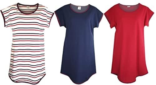 Consult-Tex DF850 Damen Nachthemd für Frauen aus 100% Baumwolle 3 Stück Packung = 1 Preis 48-50, 48-
