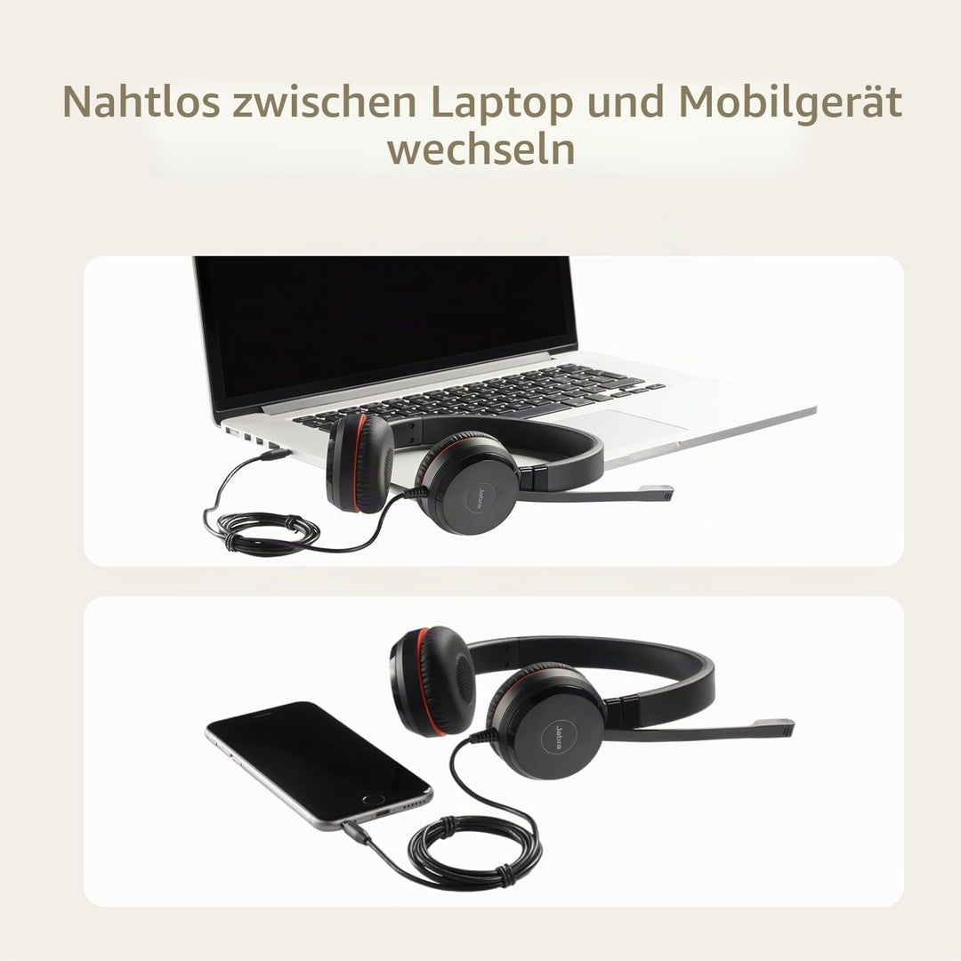 Jabra Evolve 30 II UC Mono USB-C (Überkopfbügel) USB-C Anschluss, mit Mute-Taste und Lautstärke-Regl