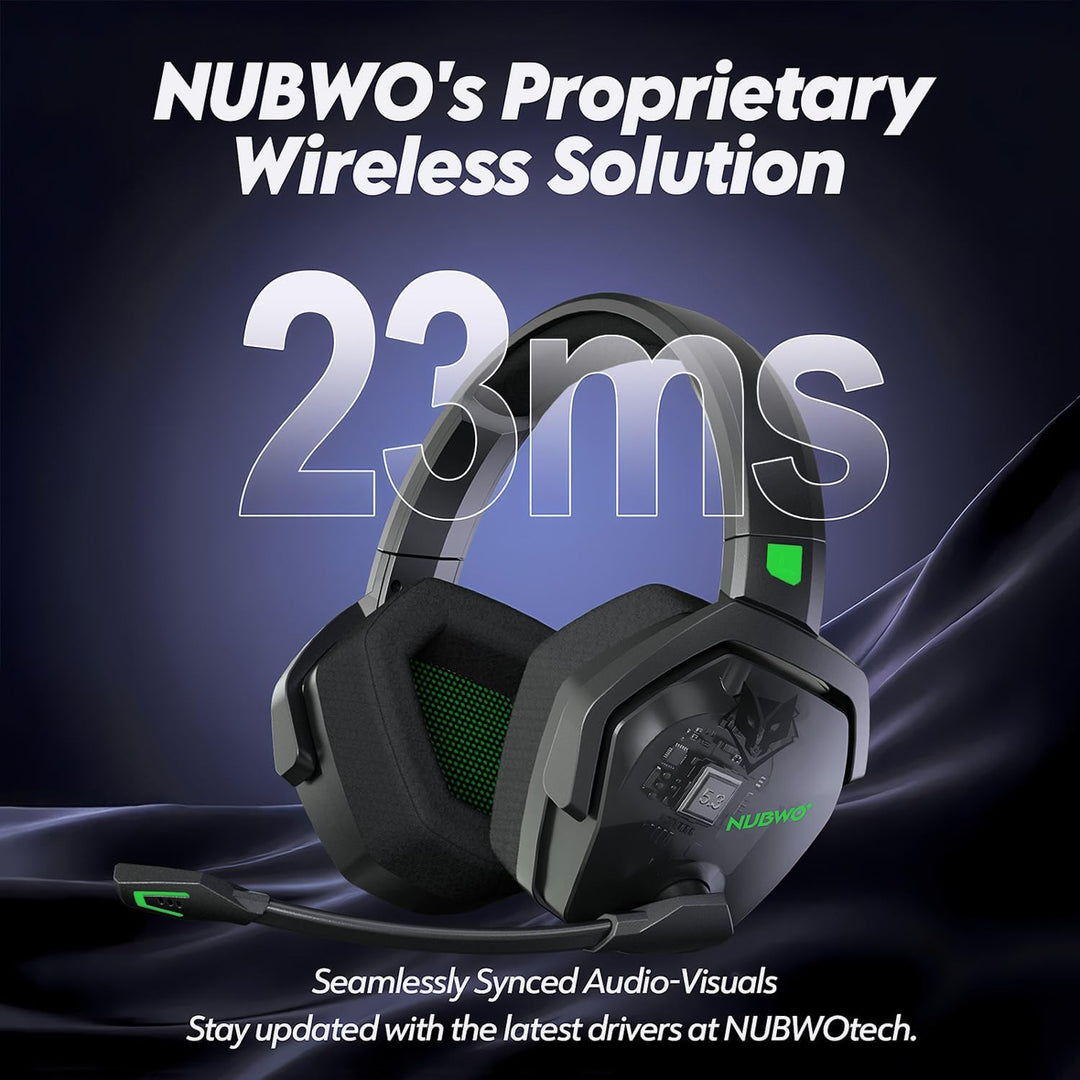NUBWO G06 Wireless Gaming Headset für PS5, PS4, PC, Rauschunterdrückung über Ohr-Gaming-Kopfhörer mi