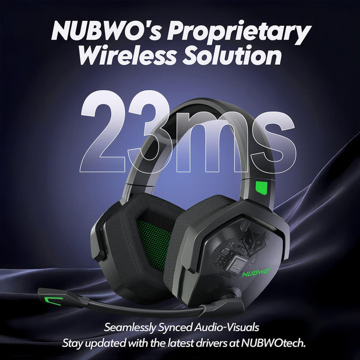NUBWO G06 Wireless Gaming Headset für PS5, PS4, PC, Rauschunterdrückung über Ohr-Gaming-Kopfhörer mi