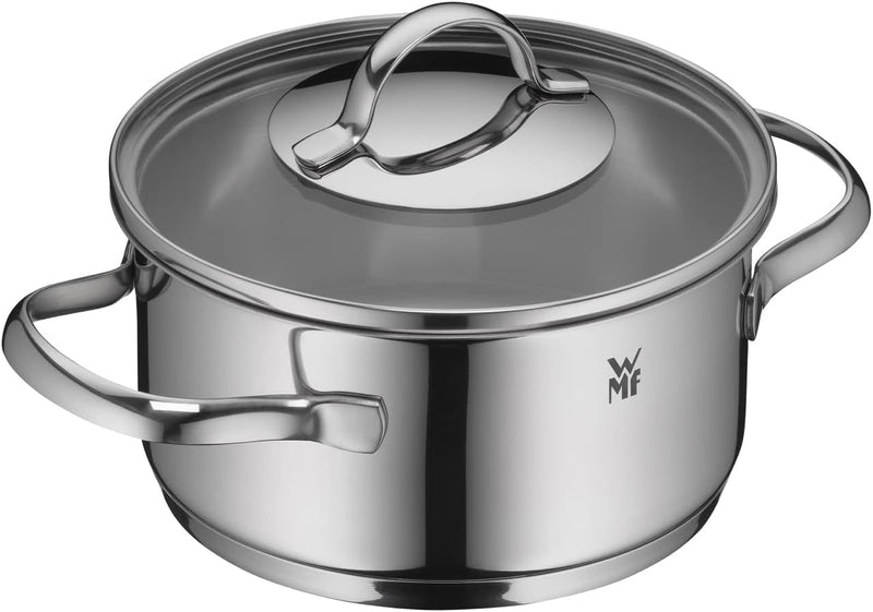 WMF Aparto Kochtopf klein 16cm, mit Glasdeckel, Bratentopf, Induktionsgeeignet, 1,4l, Cromargan Edel