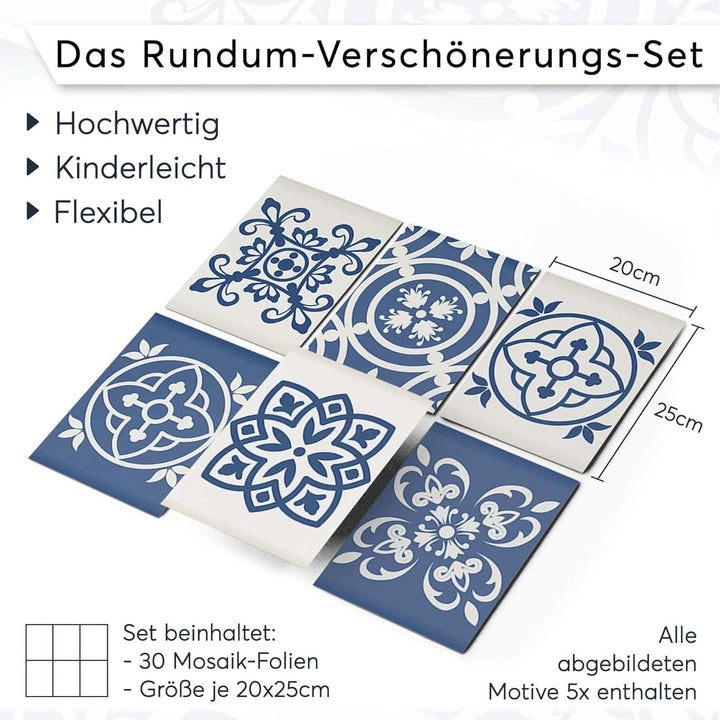 CREATISTO Mosaik Klebefliesen Stickerfliesen Fliesenfolie - Klebefolie Aufkleber für Wand-Fliesen I