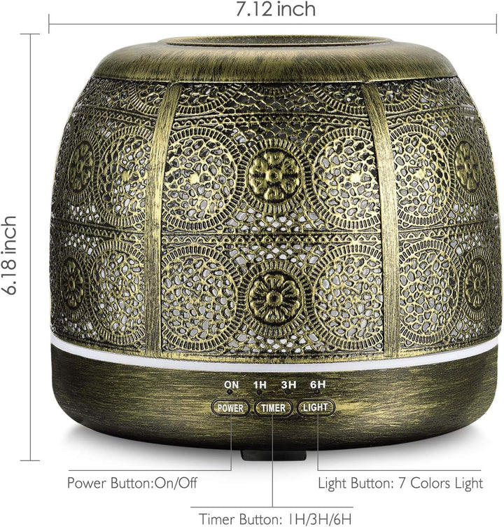 SALKING Aktualisierte Version Aroma Diffuser, 500ml Metall Aromatherapie Diffusor für ätherische Öle