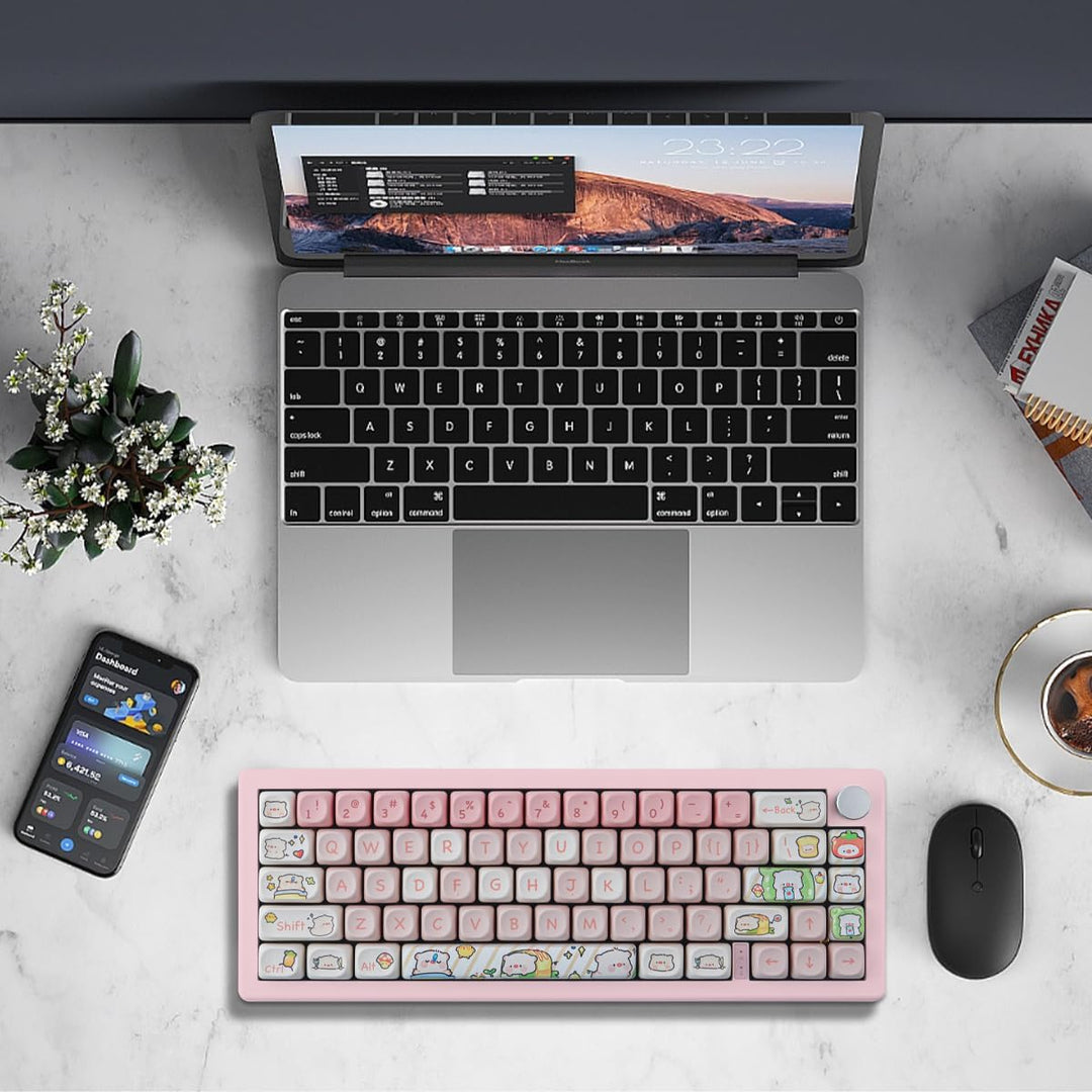 JOMKIZ 141 Keys PBT Keycaps,MOA Profile Keycaps Dye Sublimation Customized ANSI Layout Keycaps Set C