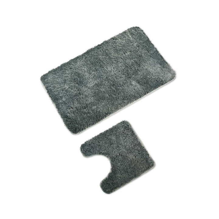 WohnDirect Badematten Set - WC Vorleger (45x45cm), Badematte (60x100cm) - rutschfest waschbar Badezi