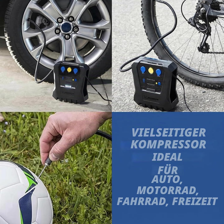 MICHELIN 62003 Luftkompressor 12v fürs Auto | Programmierbar und Digital | Reifendruck Luft Kompress
