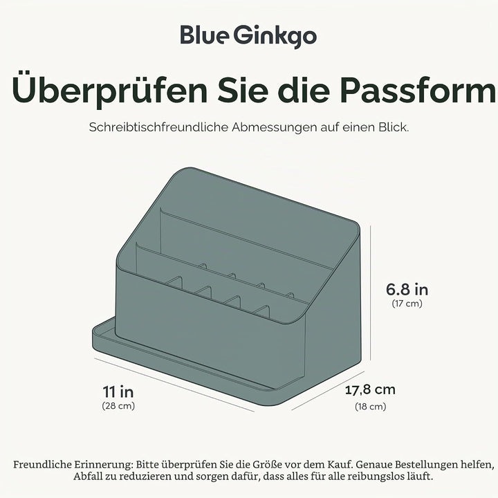 BLUE GINKGO Schreibtisch-Organizer – Aufbewahrung aus Korea für Stifte, Notizen, Briefe und Bürobeda