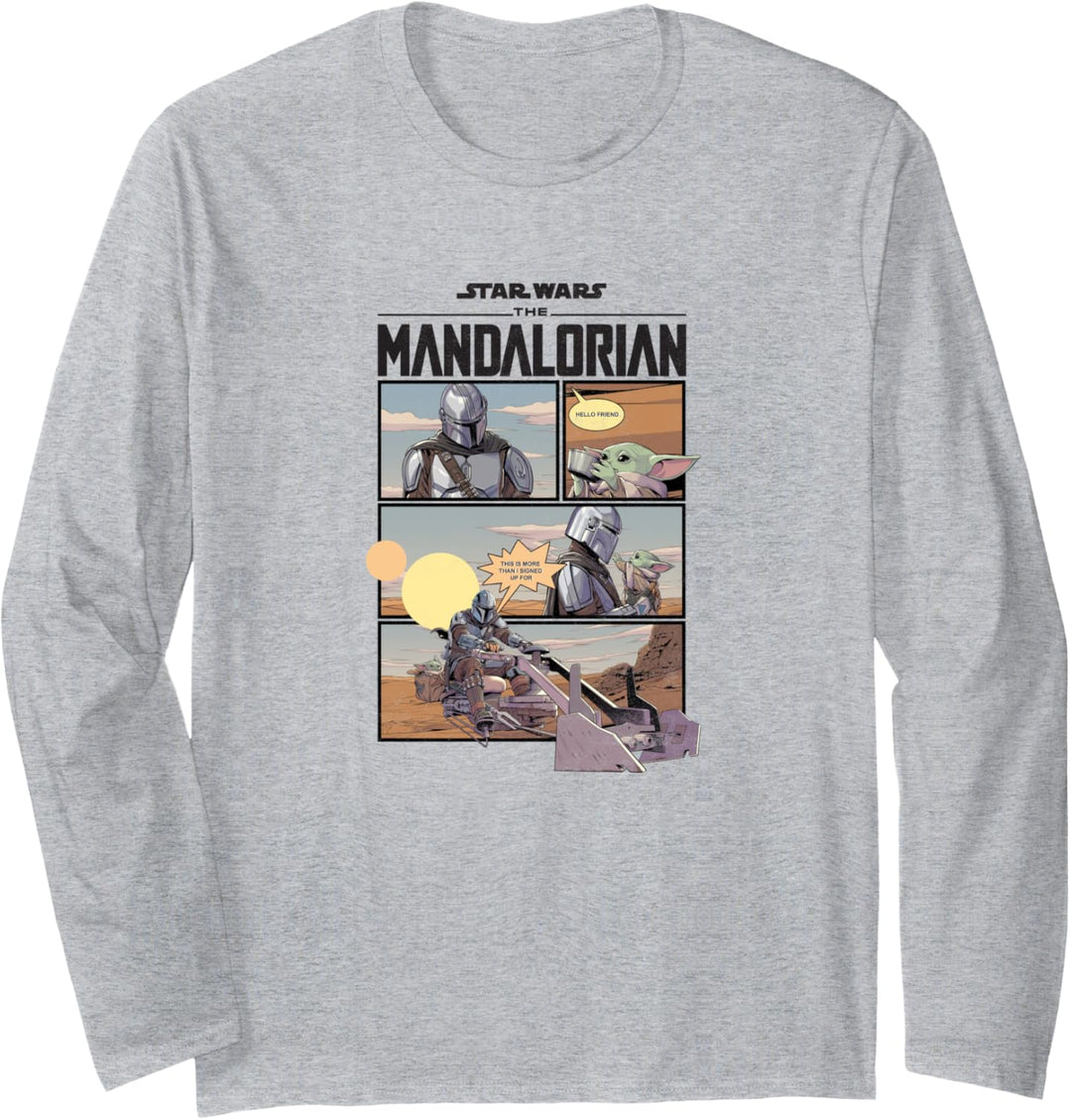 Star Wars Mando Comic Strip Langarmshirt
