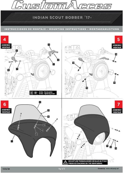 Customacces Batwing SML Langer Scheibe Transparent Puig ref.21074W für Indian Scout Bobber 18'-21' C