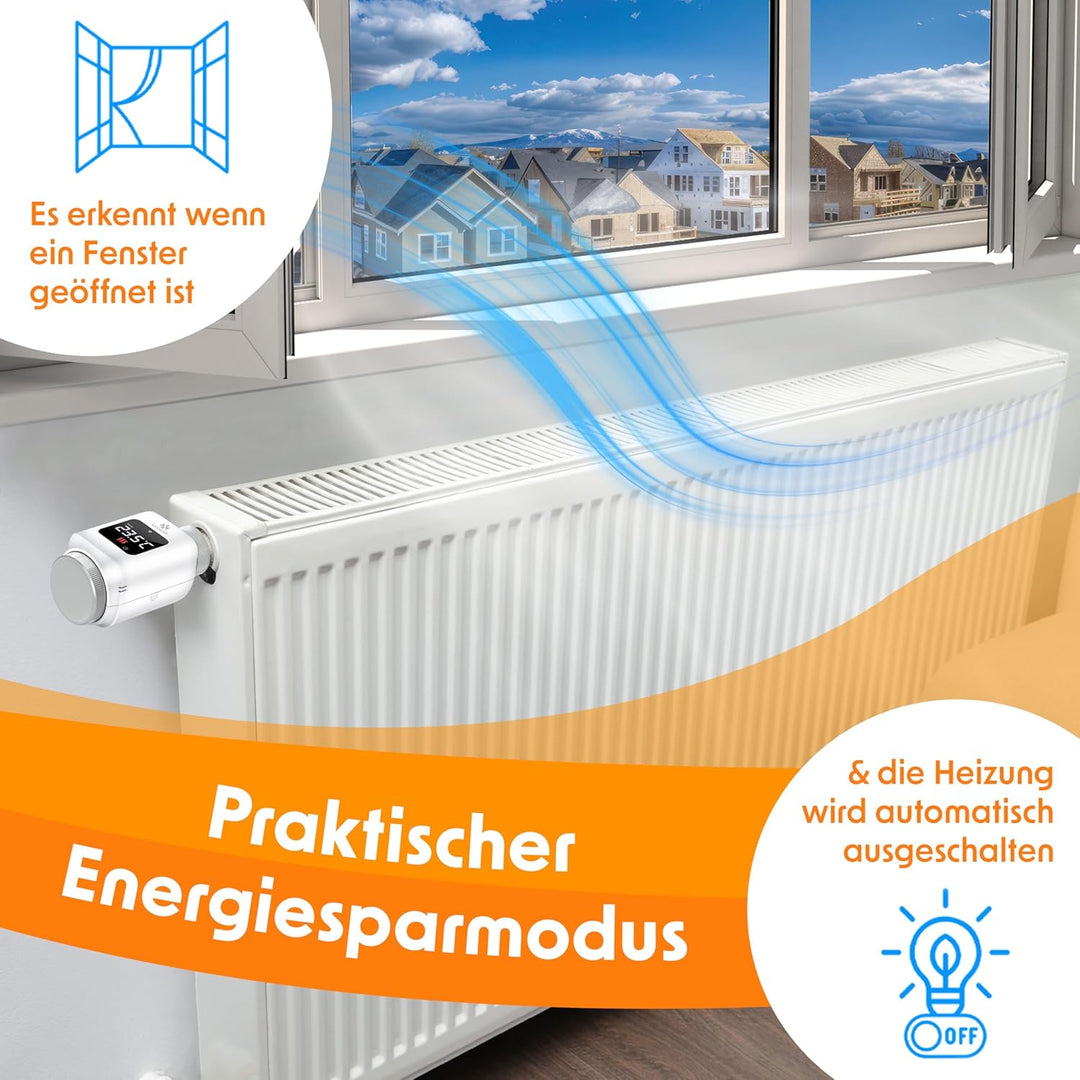 KESSER® Heizkörperthermostat 2er Set WiFi Heizungsregler | Heizungsthermostat WLAN mit Smart Home Ap