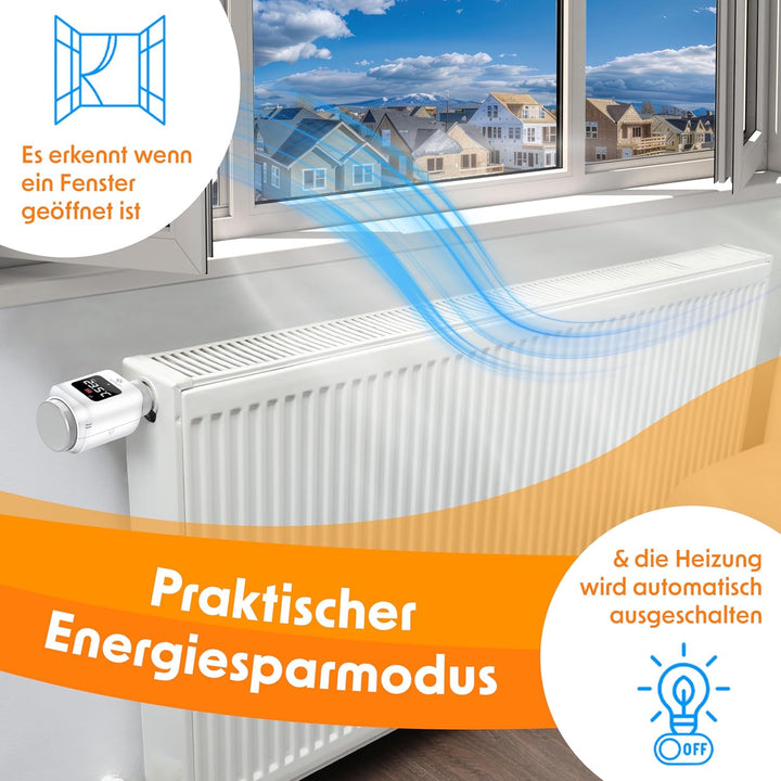 KESSER® Heizkörperthermostat 2er Set WiFi Heizungsregler | Heizungsthermostat WLAN mit Smart Home Ap