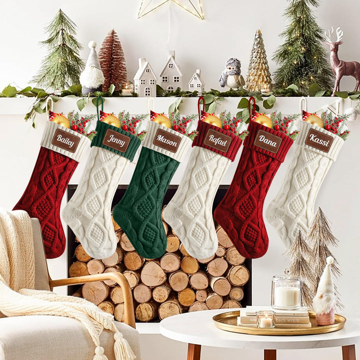 NIBESSER Weihnachtsstrumpf Personalisiert 6er Set Nikolausstrumpf mit Benutzerdefinierte Namen 18” G