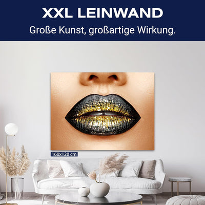 wandmotiv24 Leinwandbild 260 g/m² - Kunstdruck auf Leinwand - Wandkunst - Wandbild mit Frauen Lippen