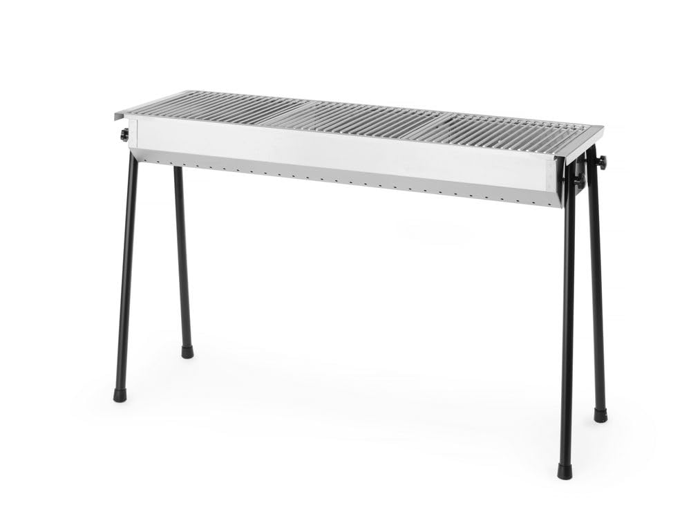 HENDI Holzkohlegrill, inkl 3 roste von je 345x345mm, Model Resto, mit abnehmbaren Füssen, Bräter, BB