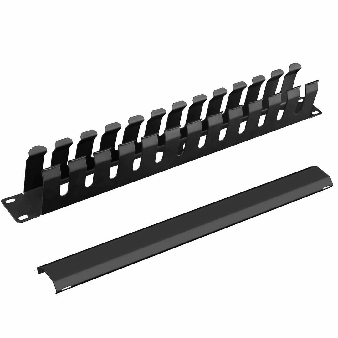 1U Kabelmanagement Rack mit Befestigungsschrauben, 12 Schlitz/24 Anschlüsse Metall Fingerkanal Draht