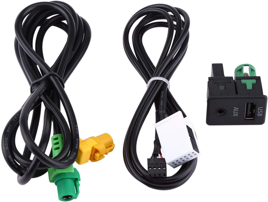 Qiilu Auto USB AUX Schalter Steckdose Kabelbaum Kabel Adapter für BMW 3er 5er E87 E90 E91 E92 X5 X6
