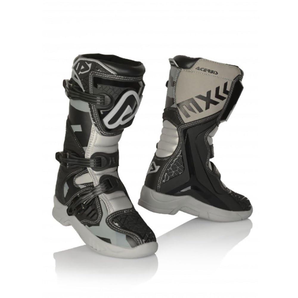 Acerbis Jungen Boots X-team KidSchutzstiefel für Offroad Reiten 35 EU Schwarz Grau, 35 EU Schwarz Gr