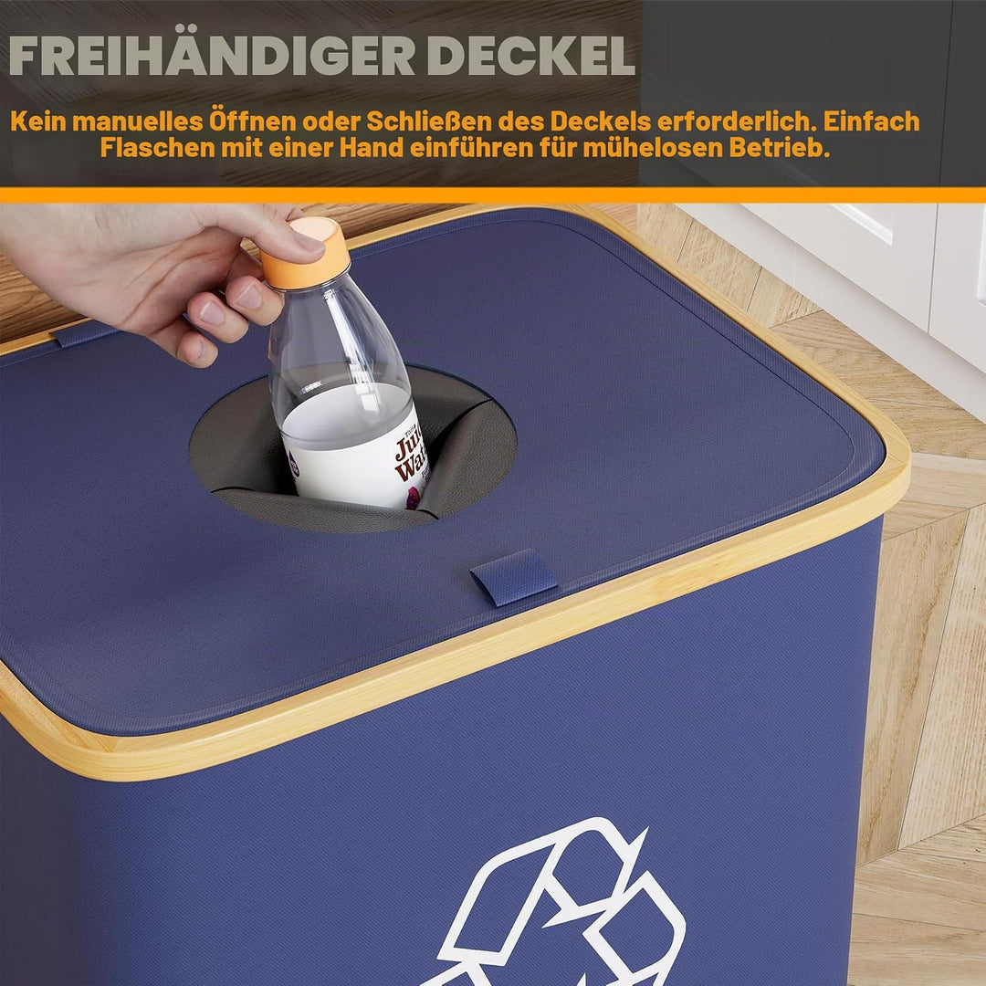 SpaceAid 100L Pfandflaschen Sammelbehälter, Pfandsammler Organizer mit Deckel und 2 wiederverwendbar