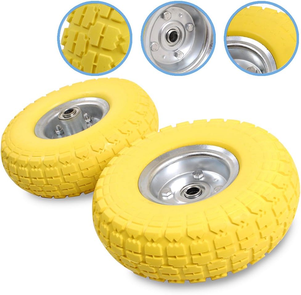 5,1 x 25,4 cm Sackkarre Garten Trolley Warenkorb Schubkarre Rad Vollgummi Reifen Gelb