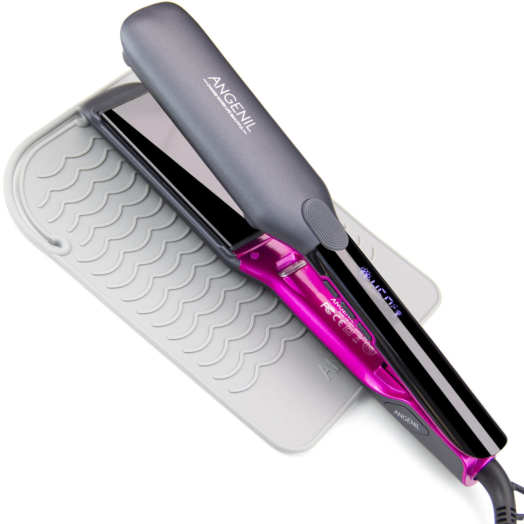 ANGENIL Titan Professioneller Glätteisen 4.5 cm Ion Haarglätter 2-in-1 Glätteisen Locken und Glätten