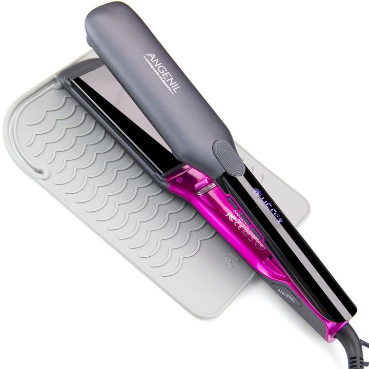ANGENIL Titan Professioneller Glätteisen 4.5 cm Ion Haarglätter 2-in-1 Glätteisen Locken und Glätten