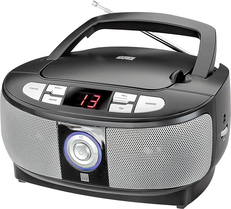 Dual 74575 P 49-1 Boombox mit CD-Player (UKW-Radio, LED-Display, Netz- oder Batteriebetrieb) schwarz