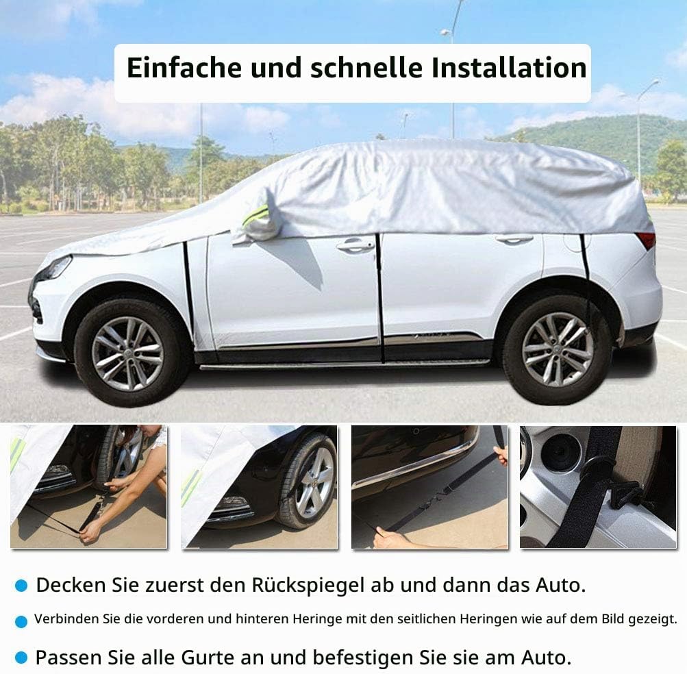 Halbgarage für Auto Windschutzscheibe Abdeckplane Winter Sommer Autoabdeckung wasserdicht Auto halbg