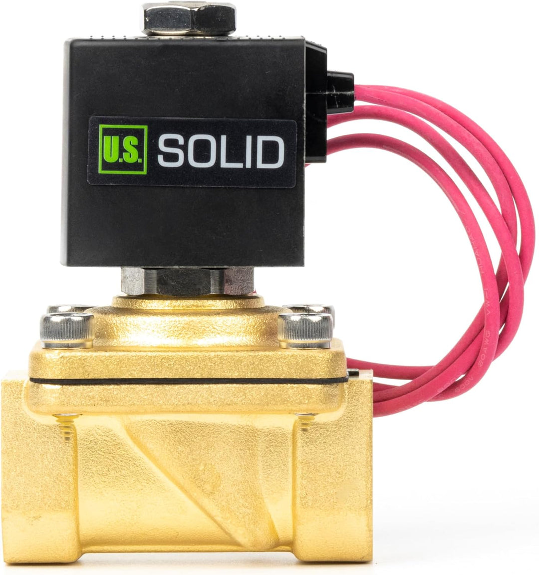 U.S. Solid 3/4" Magnetventil - Messing DC 12V mit Viton-Dichtung, stromlos geschlossen, Bleidraht-Ty