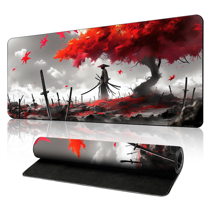 Japanisches XXL Gaming-Mauspad 900x400x3mm – Vernähte Kanten, rutschfest &amp; wasserdicht – Schreibtisc