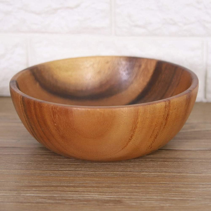 Nimoa Holzschale, Akazienholz Massivem Holzschale, Solid Acacia Holzschale für Salat Suppe Reis Hand