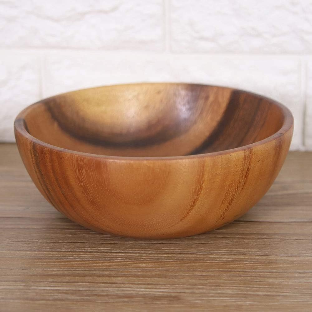 Nimoa Holzschale, Akazienholz Massivem Holzschale, Solid Acacia Holzschale für Salat Suppe Reis Hand