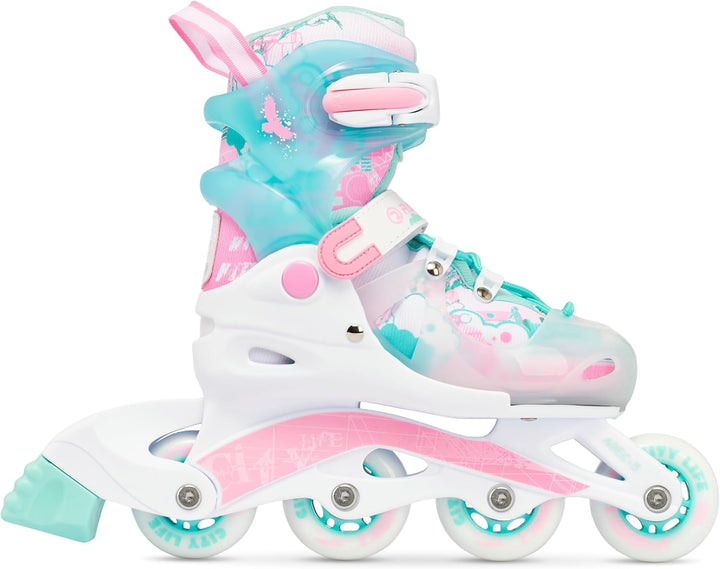 Raven Princess 3in1 Inline Skates Triskates Rollschuhe Inliner für Kinder Mädchen verstellbar 34-37