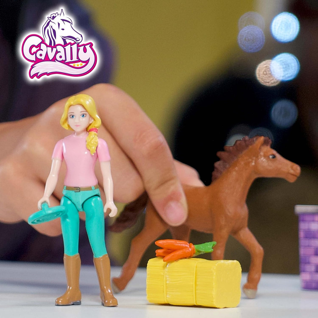 CRAZE CAVALLY Adventskalender Kinder - Pferde Spielzeug Adventskalender Mädchen, Pferdefigur mit Rei