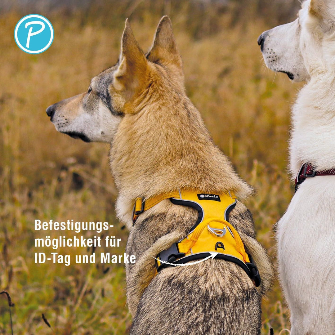 Petlando Hundegeschirr Outdoor – stark reflektierend, gepolstert, atmungsaktiv, robust, stufenlos ve
